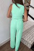 Drawstring Elastic Waist Wide Leg Two Piece Pant Set