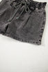 Drawstring Elastic Waistband Pocket Detail Denim Shorts