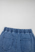 Drawstring Elastic Waistband Pocket Detail Denim Shorts