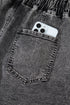 Drawstring Elastic Waistband Pocket Detail Denim Shorts