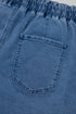 Drawstring Elastic Waistband Pocket Detail Denim Shorts