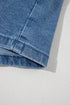 Drawstring Elastic Waistband Pocket Detail Denim Shorts