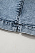 Drawstring Elastic Waistband Pocketed Solid Casual Denim Shorts