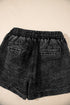 Drawstring Elastic Waistband Pocketed Solid Casual Denim Shorts