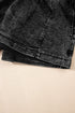 Drawstring Elastic Waistband Pocketed Solid Casual Denim Shorts