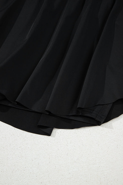 Drawstring High Waist Lined Tennis Skorts