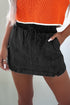 Drawstring High Waist Pocketed Denim Shorts