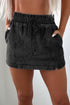 Drawstring High Waist Pocketed Denim Shorts