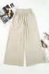 Drawstring Smocked High Waist Wide Leg Pants