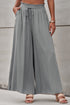 Drawstring Smocked High Waist Wide Leg Pants