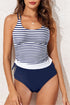 Drawstring Tummy Control Mix-and-match 2pcs Tankini Swimsuit