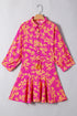 Drawstring Tunic Flowy Short Floral Dresses