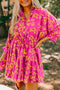 Drawstring Tunic Flowy Short Floral Dresses
