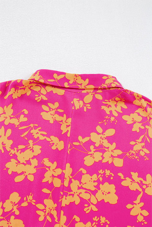 Drawstring Tunic Flowy Short Floral Dresses
