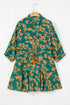 Drawstring Tunic Flowy Short Floral Dresses
