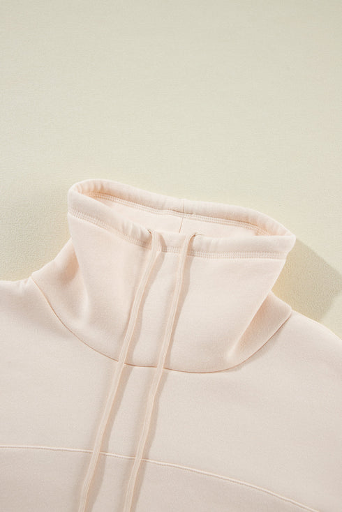 Drawstring Turtleneck Dolman Sleeve Sweatshirt