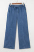 Drawstring Waist Soft Lyocell Relaxed Wide Leg Denim Jeans