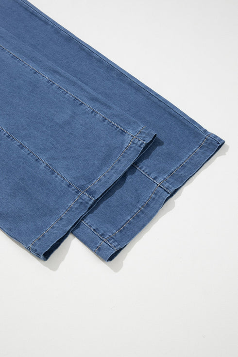 Drawstring Waist Soft Lyocell Relaxed Wide Leg Denim Jeans