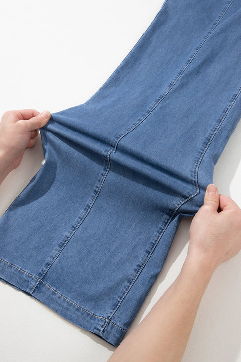 Drawstring Waist Soft Lyocell Relaxed Wide Leg Denim Jeans