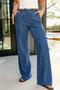 Drawstring Waist Soft Lyocell Relaxed Wide Leg Denim Jeans