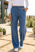 Drawstring Waist Soft Lyocell Relaxed Wide Leg Denim Jeans