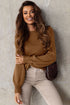 Drop Shoulder Back Cut-Out Sweater With Tie