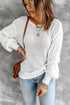 Drop Shoulder Back Cut-Out Sweater With Tie