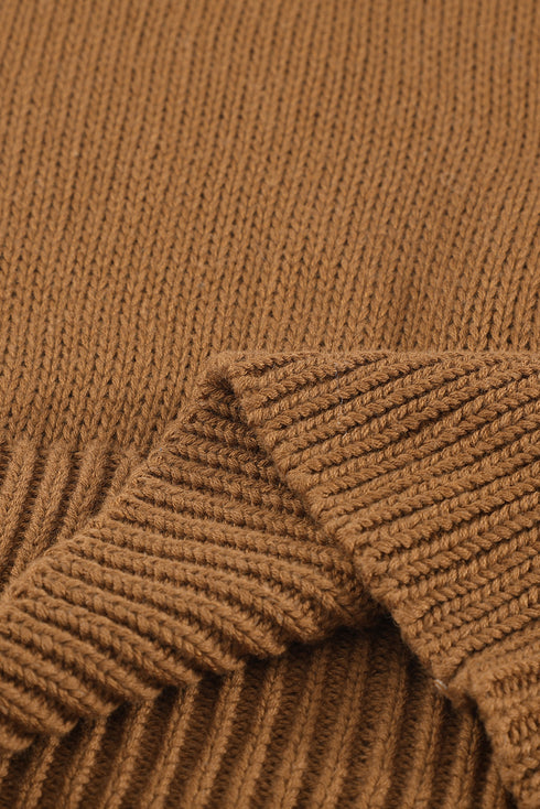 Drop Shoulder Back Cut-Out Sweater With Tie