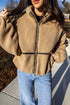 Drop Shoulder Collared Long Sleeve Regular Fit Jacket