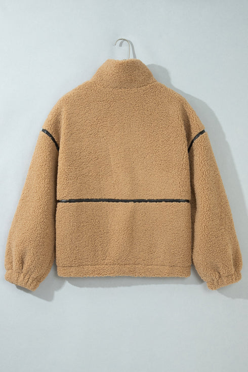 Drop Shoulder Collared Long Sleeve Regular Fit Jacket