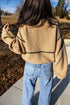 Drop Shoulder Collared Long Sleeve Regular Fit Jacket