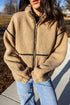 Drop Shoulder Collared Long Sleeve Regular Fit Jacket