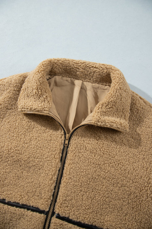 Drop Shoulder Collared Long Sleeve Regular Fit Jacket