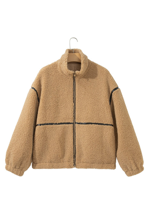 Drop Shoulder Collared Long Sleeve Regular Fit Jacket
