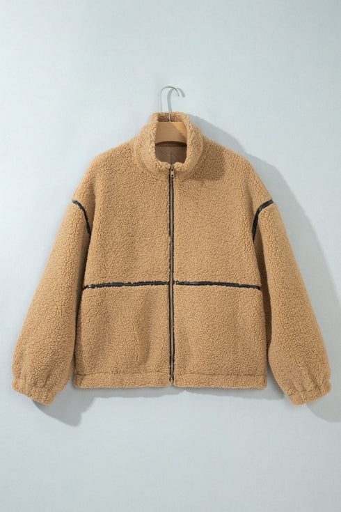 Drop Shoulder Collared Long Sleeve Regular Fit Jacket