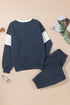 Drop Shoulder Colorblock Crewneck Jogger Activewear Set