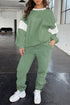 Drop Shoulder Colorblock Crewneck Jogger Activewear Set