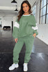 Drop Shoulder Colorblock Crewneck Jogger Activewear Set