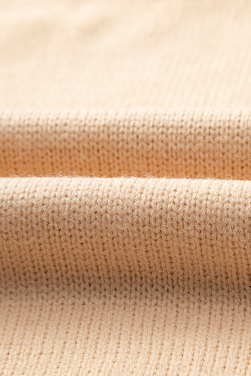 Drop-Shoulder Colorblock Turtleneck Knit Sweater Side-Slit Hem