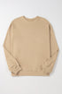 Drop Shoulder Crew Neck Solid Pullover Sweatshirt