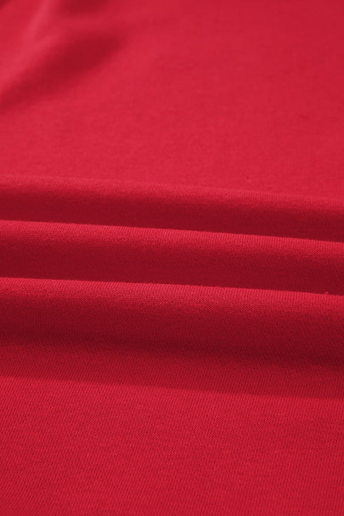 Drop Shoulder Crew Neck Solid Pullover Sweatshirt