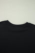 Drop Shoulder Crew Neck Solid Pullover Sweatshirt