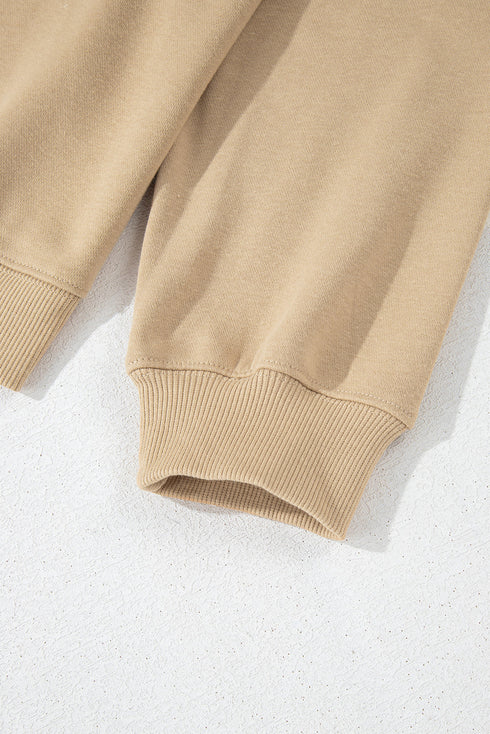 Drop Shoulder Crew Neck Solid Pullover Sweatshirt