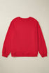Drop Shoulder Crew Neck Solid Pullover Sweatshirt
