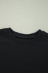 Drop Shoulder Crew Neck Solid Pullover Sweatshirt