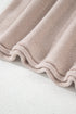 Drop Shoulder Exposed Seam Textured Sleeve Knit Sweater