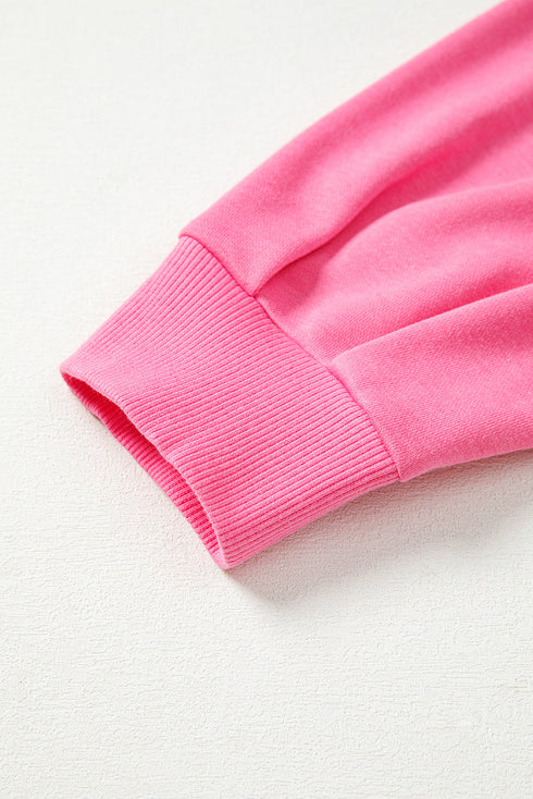 Drop Shoulder Henley Pullover And Jogger Pants Two Piece Loungewear