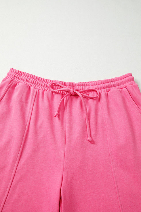 Drop Shoulder Henley Pullover And Jogger Pants Two Piece Loungewear