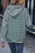 Drop Shoulder Quilted Patchwork Kangaroo Pocket Hoodie