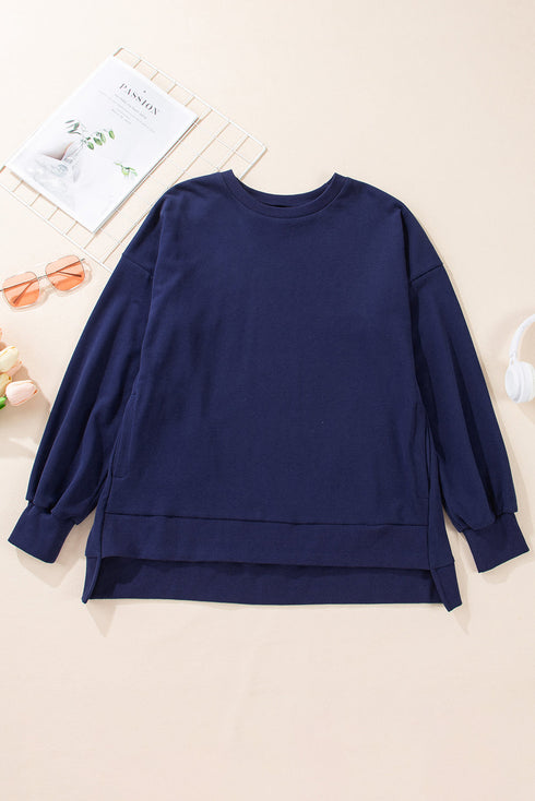 Drop Shoulder Relaxed Fit Crew Neck Sweatshirt